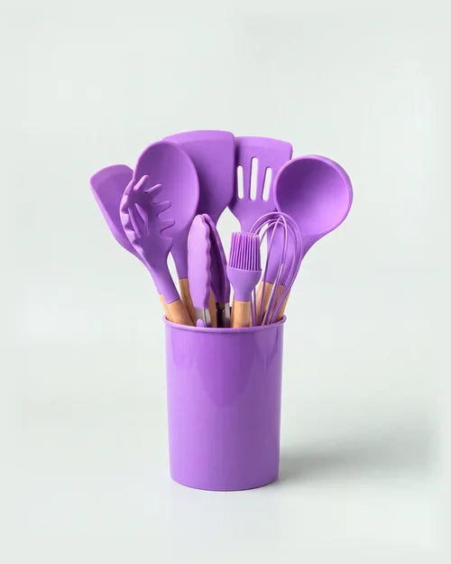 V TOWER Utensil Set, 12 pcs, Purple