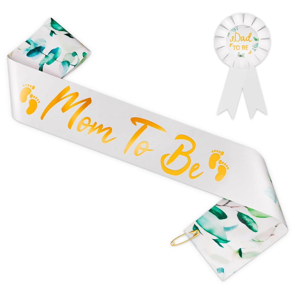 Mom to Be Sash & Dad to Be Pin (Sage)