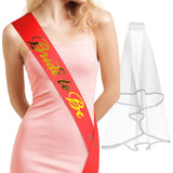 Bride to Be Sash & Veil (Burgundy)