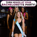 Bride to Be Sash & Veil (Blue, Rainbow Letters)