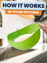 Rice Strainer Bowl with Handle, 1.7 L