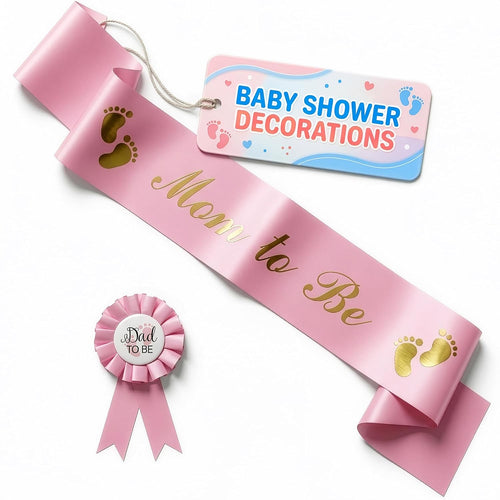 Mom to Be Sash & Dad to Be Pin (Pink)