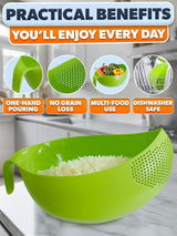 Rice Strainer Bowl with Handle, 1.7 L