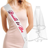 Bride to Be Sash & Veil (White & Pink)