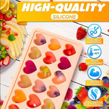 Heart Ice Cube Tray with Lid, 24 cavities