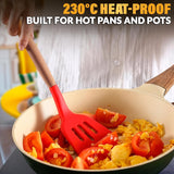 Kitchen Utensil Set with Holder, 12 pcs (Red)