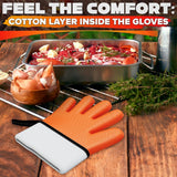 Silicone Grill Gloves with Cotton Lining