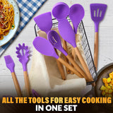 Kitchen Utensil Set with Holder, 12 pcs (Purple)