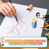 Animal Pencil Erasers, 6 pcs