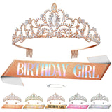 Birthday Sash & Tiara Set (Bronze & White)