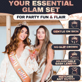 Birthday Sash & Tiara Set (Bronze & White)