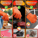 Silicone Grill Gloves with Cotton Lining