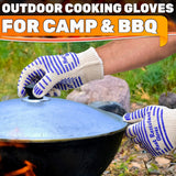 Aramid Oven Gloves with Fingers (Red)