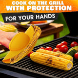 Silicone BBQ Grill Mitts, 2 pcs (Yellow)