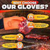 Silicone Grill Gloves with Cotton Lining