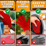 Aramid Oven Gloves with Fingers (Blue)