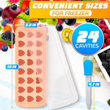 Heart Ice Cube Tray with Lid, 24 cavities