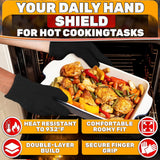 Aramid Oven Gloves with Fingers (Grey)