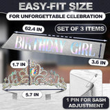 Birthday Sash & Tiara Set (Silver)