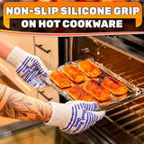 Aramid Oven Gloves with Fingers (Red)