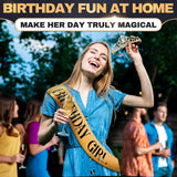 Birthday Sash & Tiara Set (Gold)