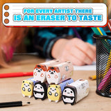 Animal Pencil Erasers, 6 pcs