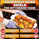 Aramid Oven Gloves with Fingers (Red)