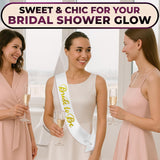 Bride to Be Sash & Veil (White & Gold)