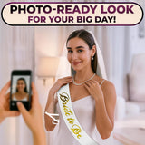 Bride to Be Sash & Veil (White & Gold)