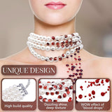 Bloody Pearls Vampire Necklace, 4 Layers