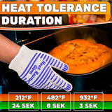 Aramid Oven Gloves with Fingers (Red)