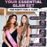 Birthday Sash & Tiara Set (Pink & Silver)