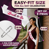 Bride to Be Sash & Veil (White & Pink)