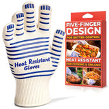 Aramid Oven Gloves with Fingers (Red)