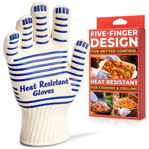Aramid Oven Gloves with Fingers (Red)