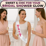 Bride to Be Sash & Veil (White & Pink)