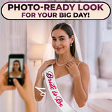 Bride to Be Sash & Veil (White & Pink)