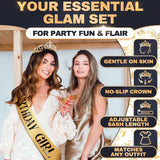 Birthday Sash & Tiara Set (Gold)