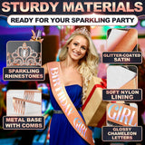 Birthday Sash & Tiara Set (Bronze & White)