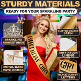Birthday Sash & Tiara Set (Gold)
