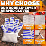 Aramid Oven Gloves with Fingers (Red)