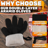 Aramid Oven Gloves with Fingers (Grey)