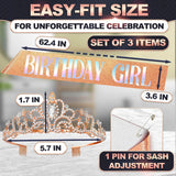 Birthday Sash & Tiara Set (Bronze & White)