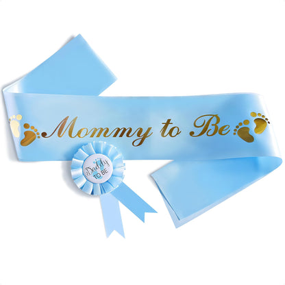 Blue baby shower sash for mom