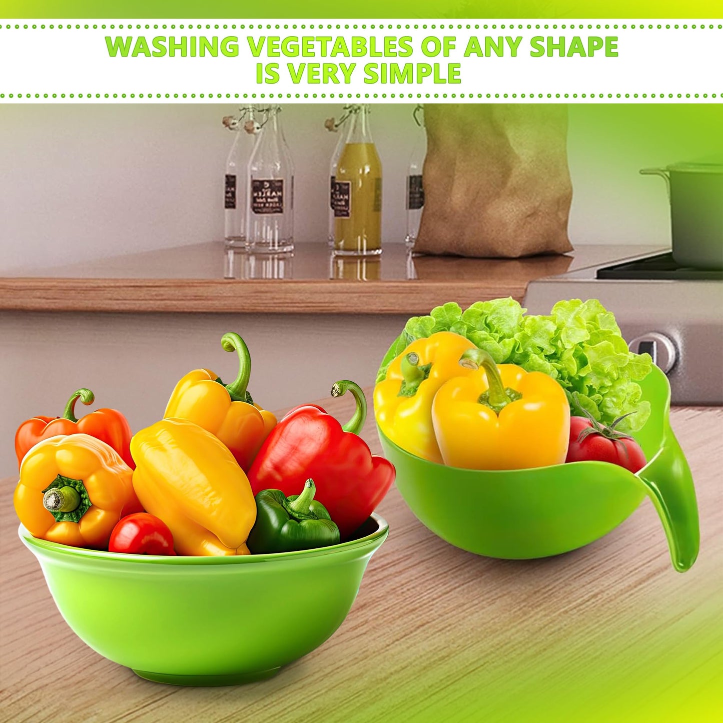 Fruit and vegetable washing small plastic strainer