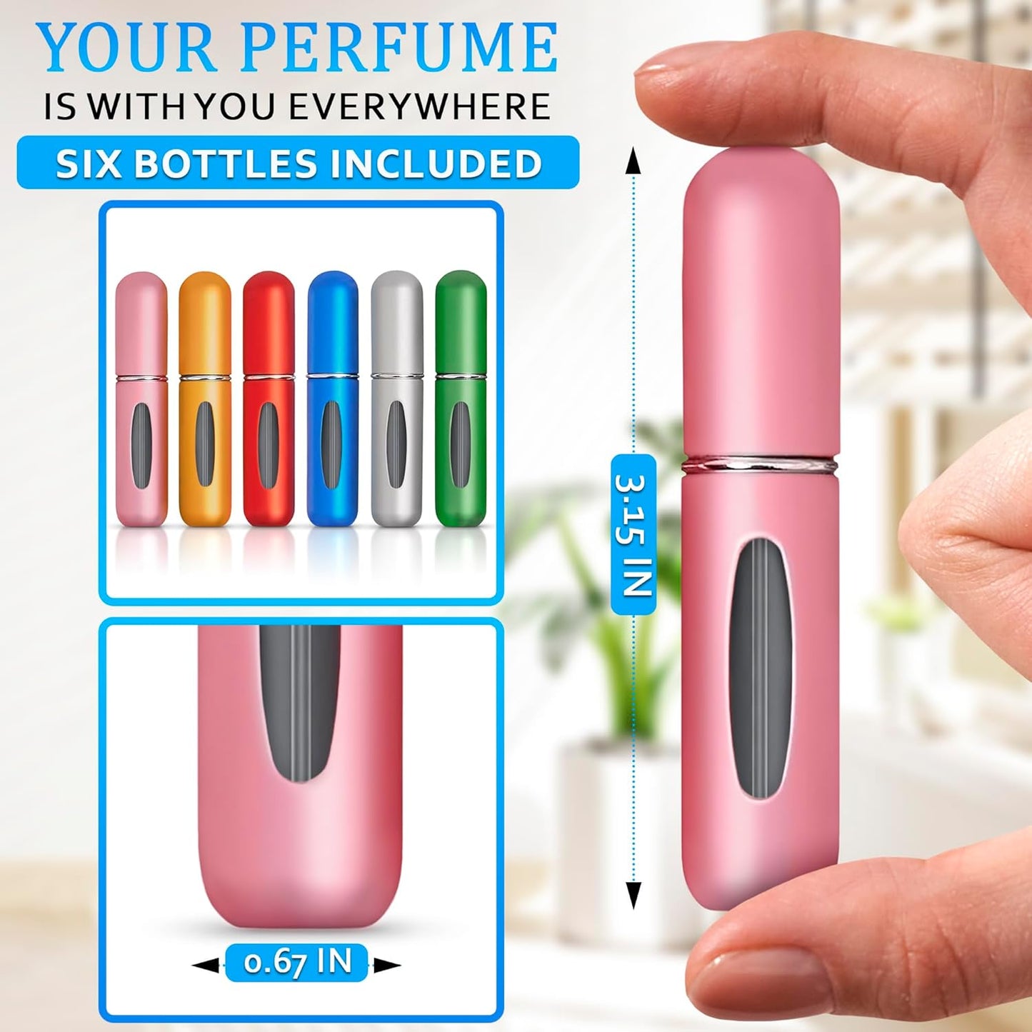 Portable perfume bottles refillable