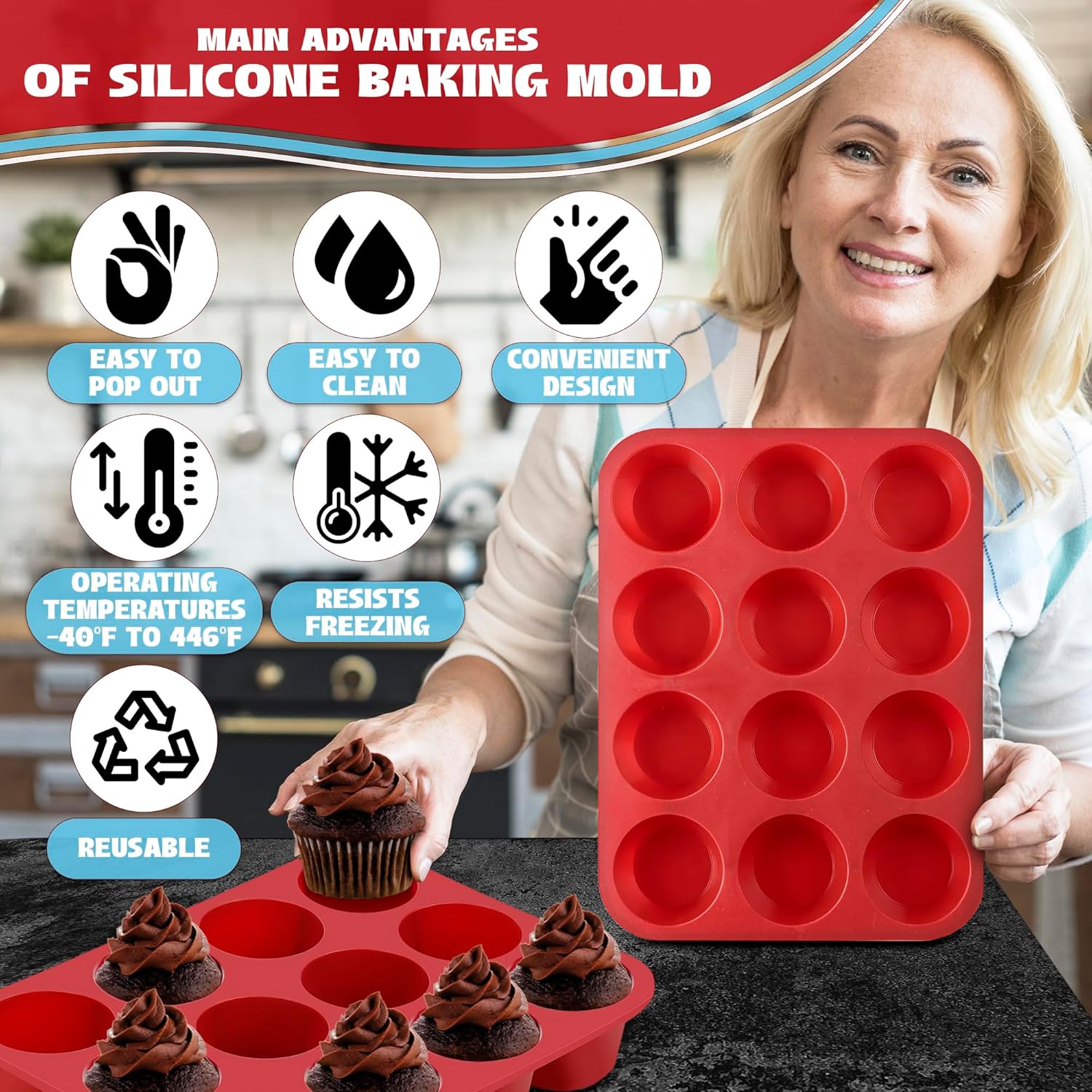 Silicone mini muffin pans for baking